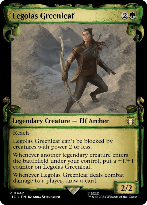 Legolas Greenleaf (Showcase Scrolls) (LTC-442) [Tales of Middle-earth Commander] (Showcase) MTG Single Wizards of the Coast