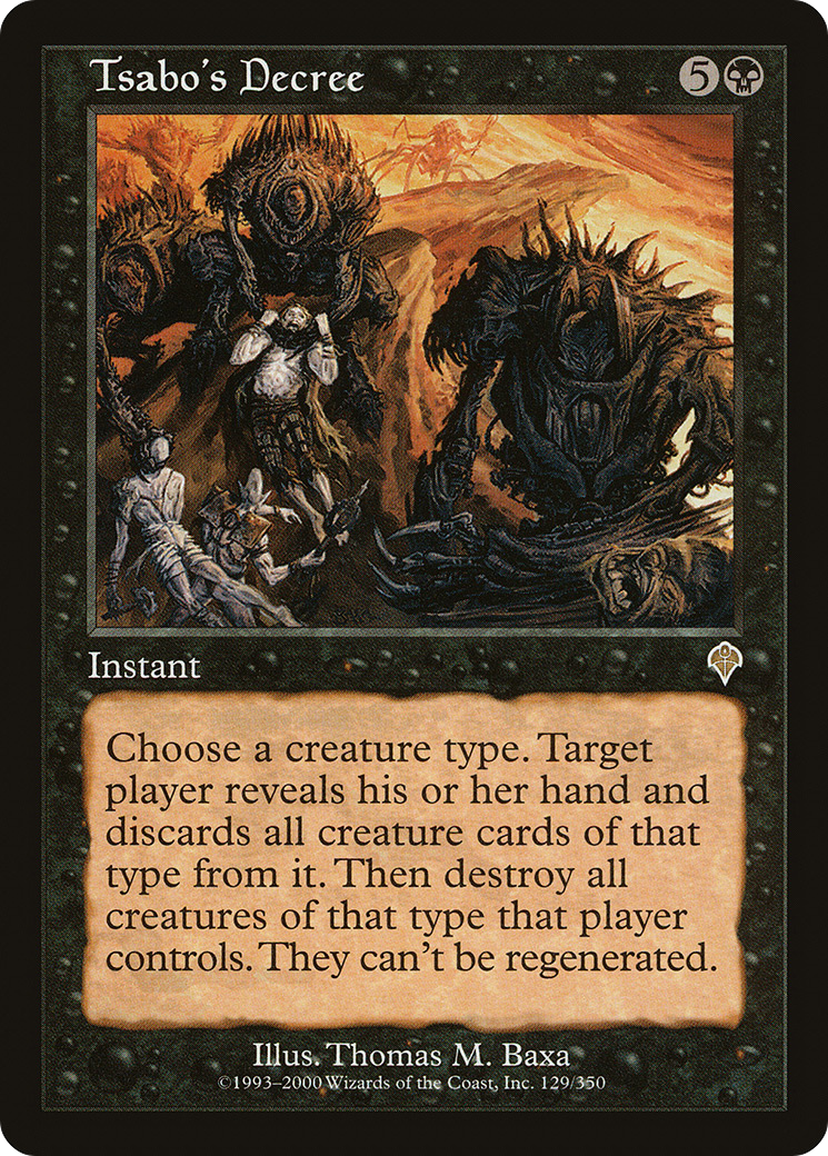 Tsabo's Decree (INV-129) [Invasion] MTG Single Wizards of the Coast