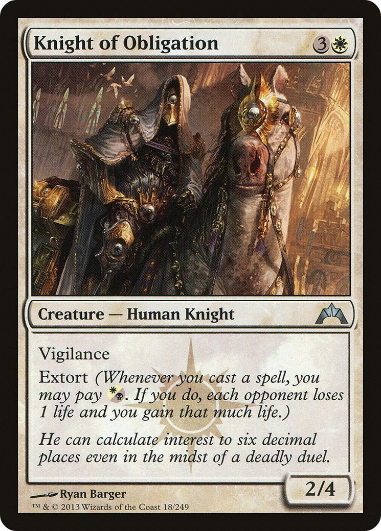 Knight of Obligation (GTC-018) [Gatecrash] MTG Single Wizards of the Coast