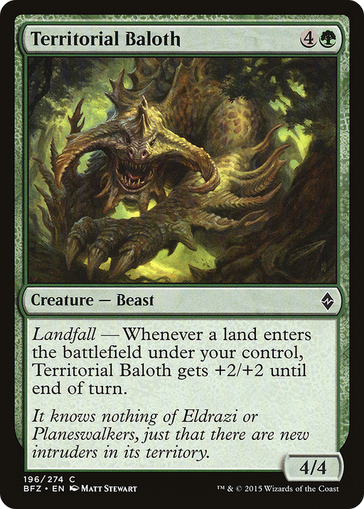 Territorial Baloth (BFZ-196) [Battle for Zendikar] MTG Single Wizards of the Coast