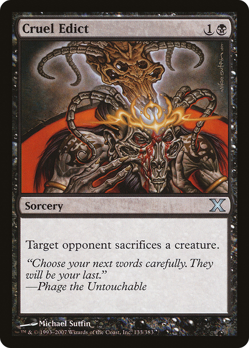 Cruel Edict (10E-133) [Tenth Edition] Foil MTG Single Wizards of the Coast
