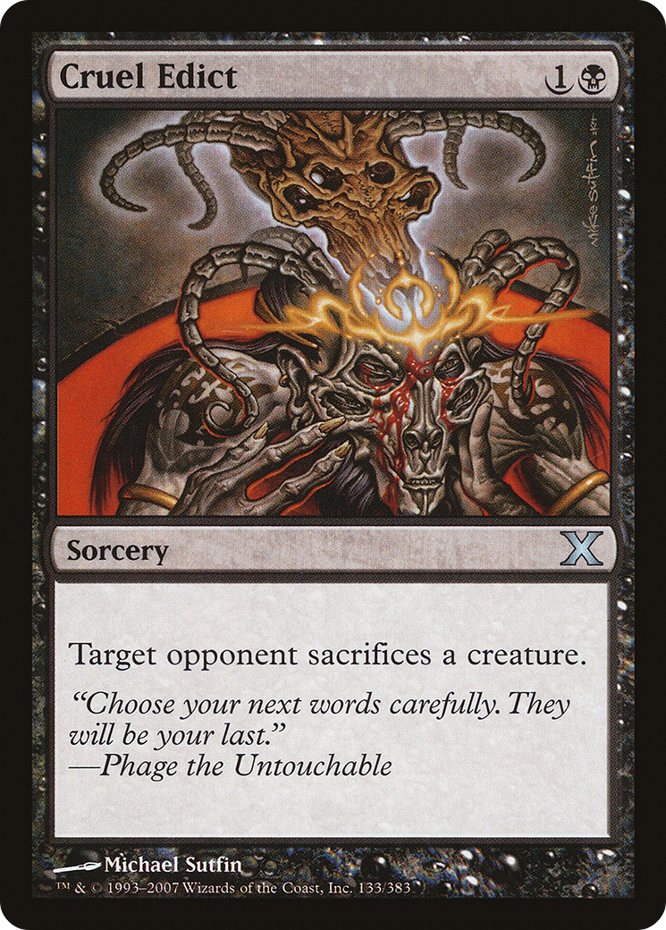 Cruel Edict (10E-133) [Tenth Edition] MTG Single Wizards of the Coast