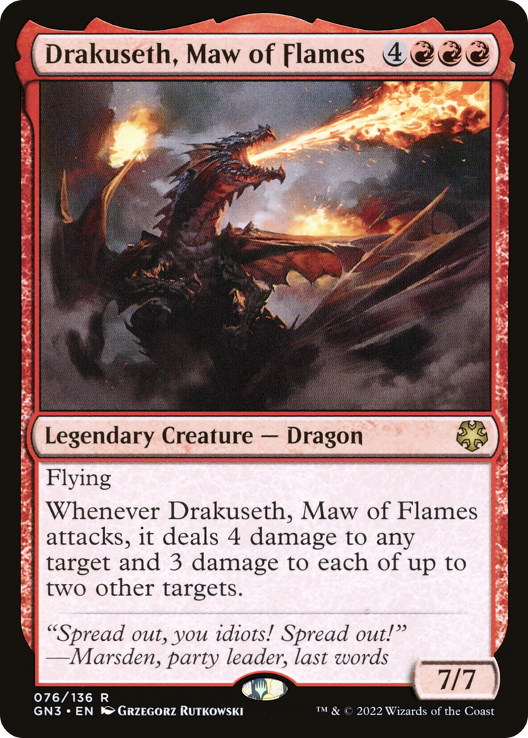 Drakuseth, Maw of Flames (GN3-076) [Misc] Game Night: Free-for-All MTG Single Wizards of the Coast