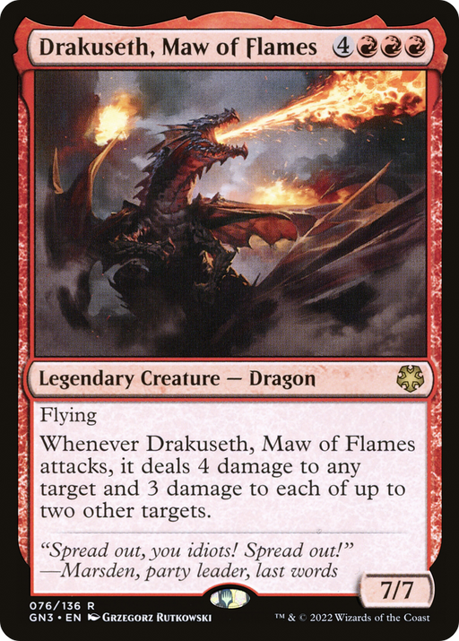 Drakuseth, Maw of Flames (GN3-076) [Misc] Game Night: Free-for-All MTG Single Wizards of the Coast