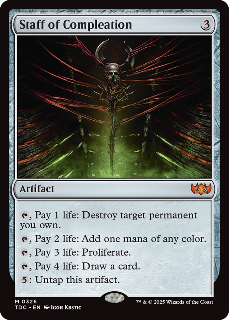 Staff of Compleation (TDC-326) [Commander: Tarkir: Dragonstorm] MTG Single Wizards of the Coast