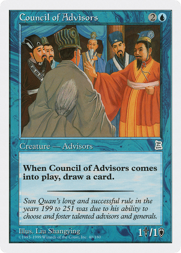Council of Advisors (PTK-040) [Oldschool] Portal Three Kingdoms MTG Single Wizards of the Coast