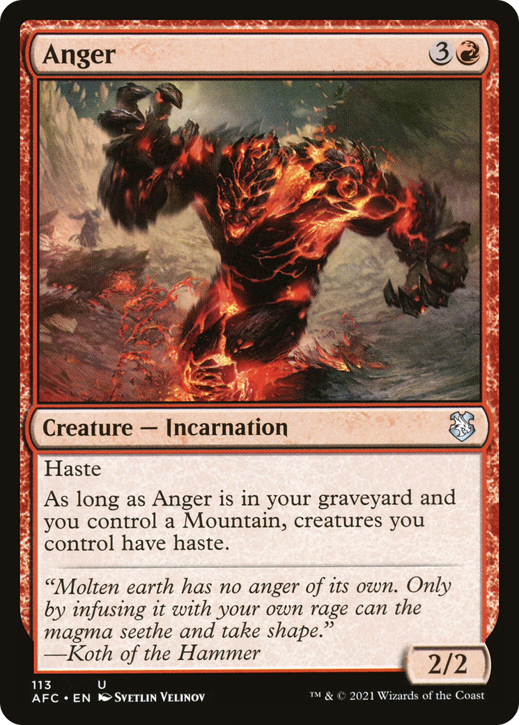 Anger (AFC-113) [Forgotten Realms Commander] MTG Single Wizards of the Coast