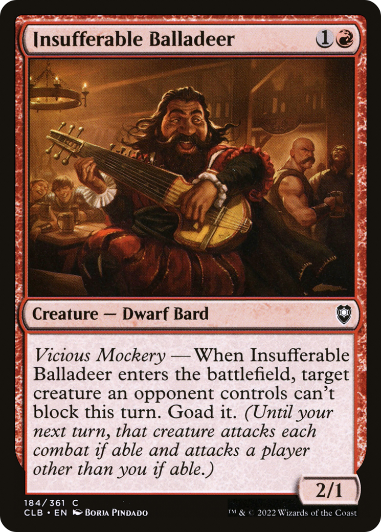 Insufferable Balladeer (CLB-184) [Commander Legends: Battle for Baldur's Gate] Foil MTG Single Wizards of the Coast