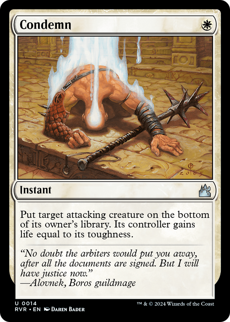 Condemn (RVR-014) [Ravnica Remastered] Foil MTG Single Wizards of the Coast