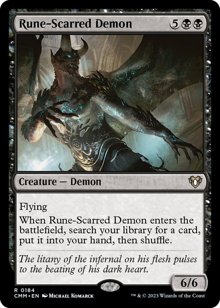 Rune-Scarred Demon (CMM-184) [Commander Masters] Foil MTG Single Wizards of the Coast