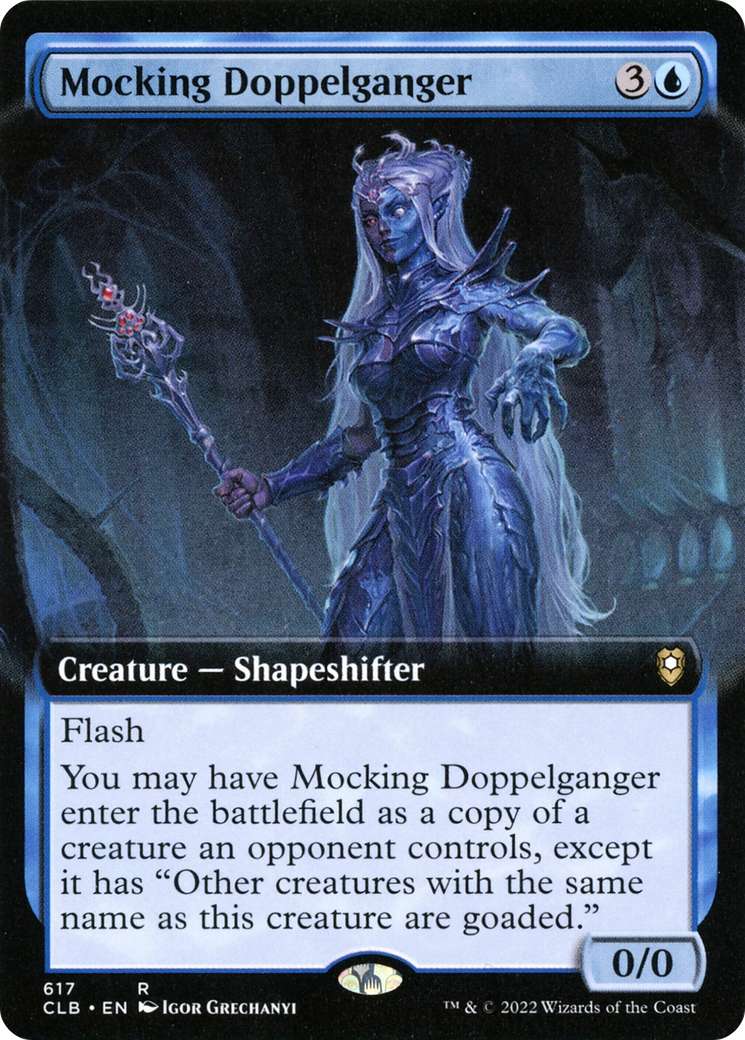 Mocking Doppelganger (CLB-617) [Commander Legends: Battle for Baldur's Gate] (Extended Art) MTG Single Wizards of the Coast