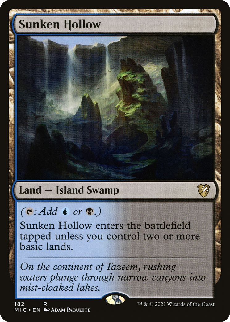 Sunken Hollow (MIC-182) [Midnight Hunt Commander] MTG Single Wizards of the Coast