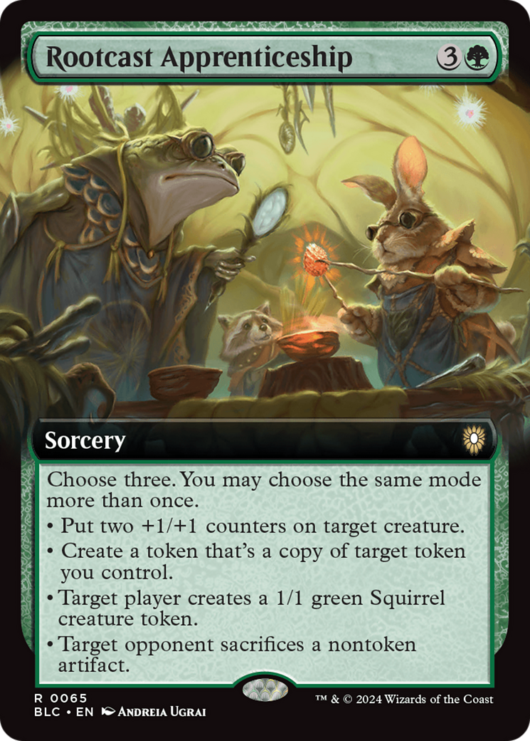Rootcast Apprenticeship (BLC-065) [Bloomburrow Commander] (Extended Art) MTG Single Wizards of the Coast