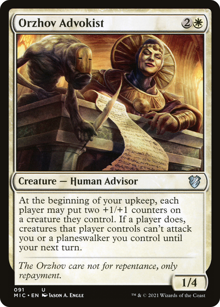 Orzhov Advokist (MIC-091) [Midnight Hunt Commander] MTG Single Wizards of the Coast