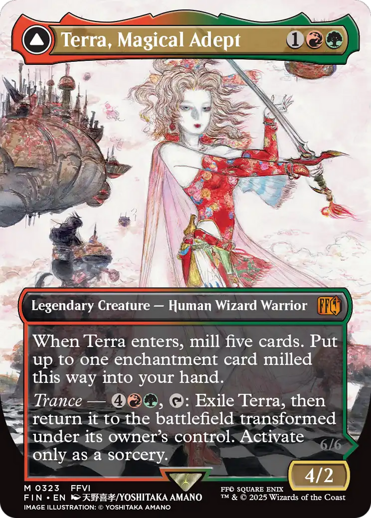 Terra, Magical Adept (FIN-323) [FINAL FANTASY] (Borderless) Foil MTG Single Wizards of the Coast