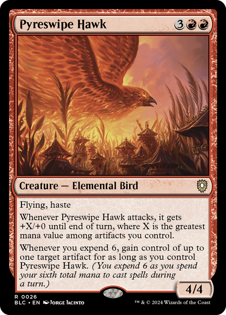 Pyreswipe Hawk (BLC-026) [Bloomburrow Commander] MTG Single Wizards of the Coast