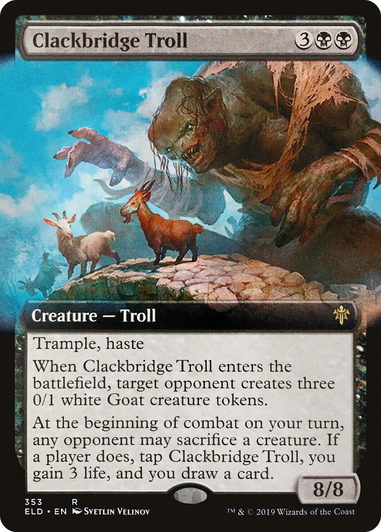 Clackbridge Troll (ELD-353) [Throne of Eldraine] (Extended Art) Foil MTG Single Wizards of the Coast