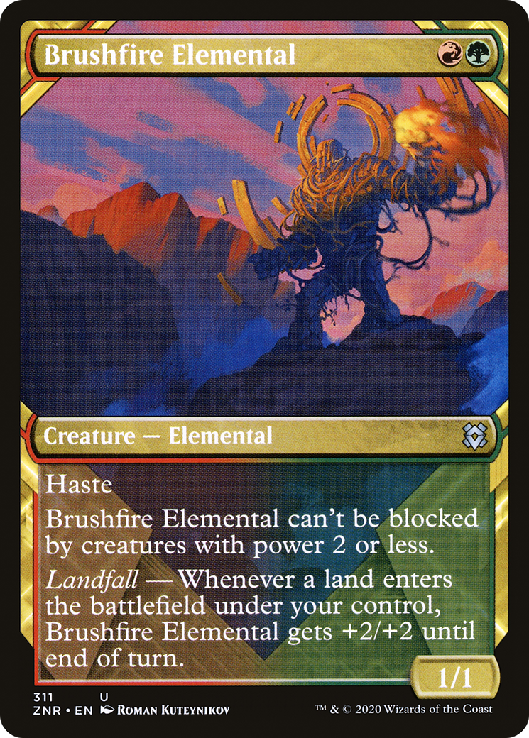 Brushfire Elemental (ZNR-311) [Zendikar Rising] (Showcase) MTG Single Wizards of the Coast