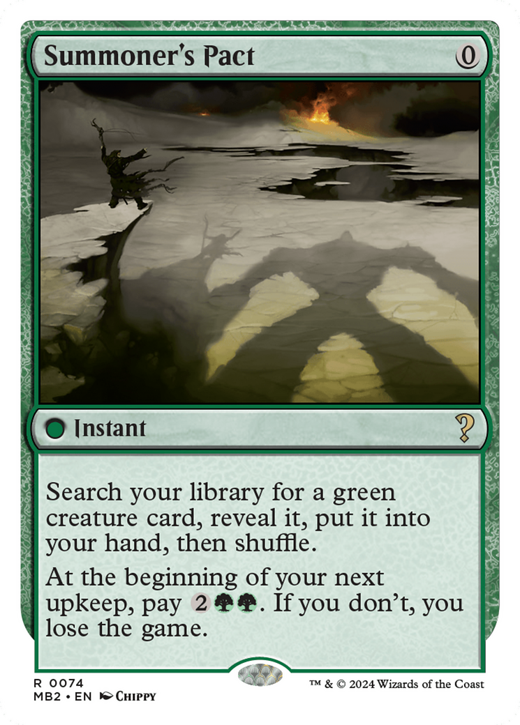Summoner's Pact (White Border) (MB2-074) [Mystery Booster] Mystery Booster 2 MTG Single Wizards of the Coast