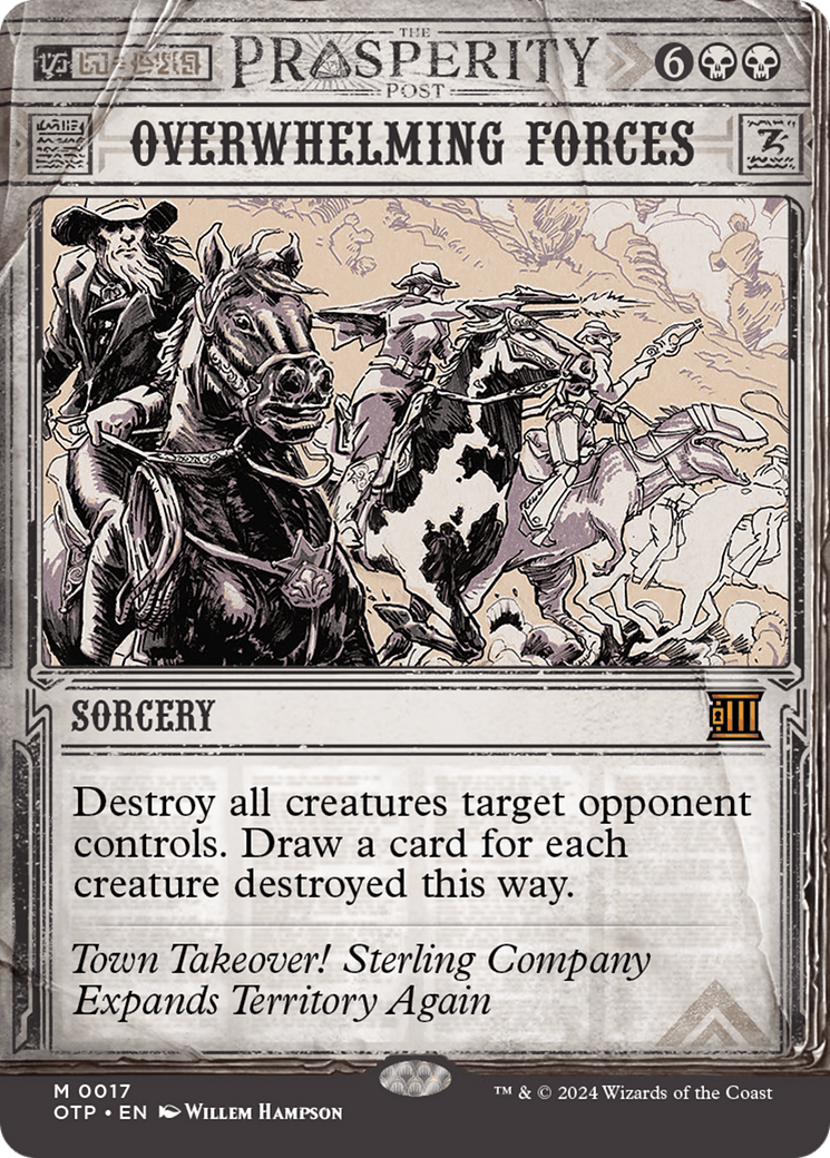 Overwhelming Forces (OTP-017) [Breaking News] (Showcase) (Borderless) MTG Single Wizards of the Coast