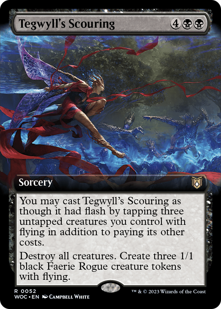 Tegwyll's Scouring (WOC-052) [Wilds of Eldraine Commander] (Extended Art) MTG Single Wizards of the Coast