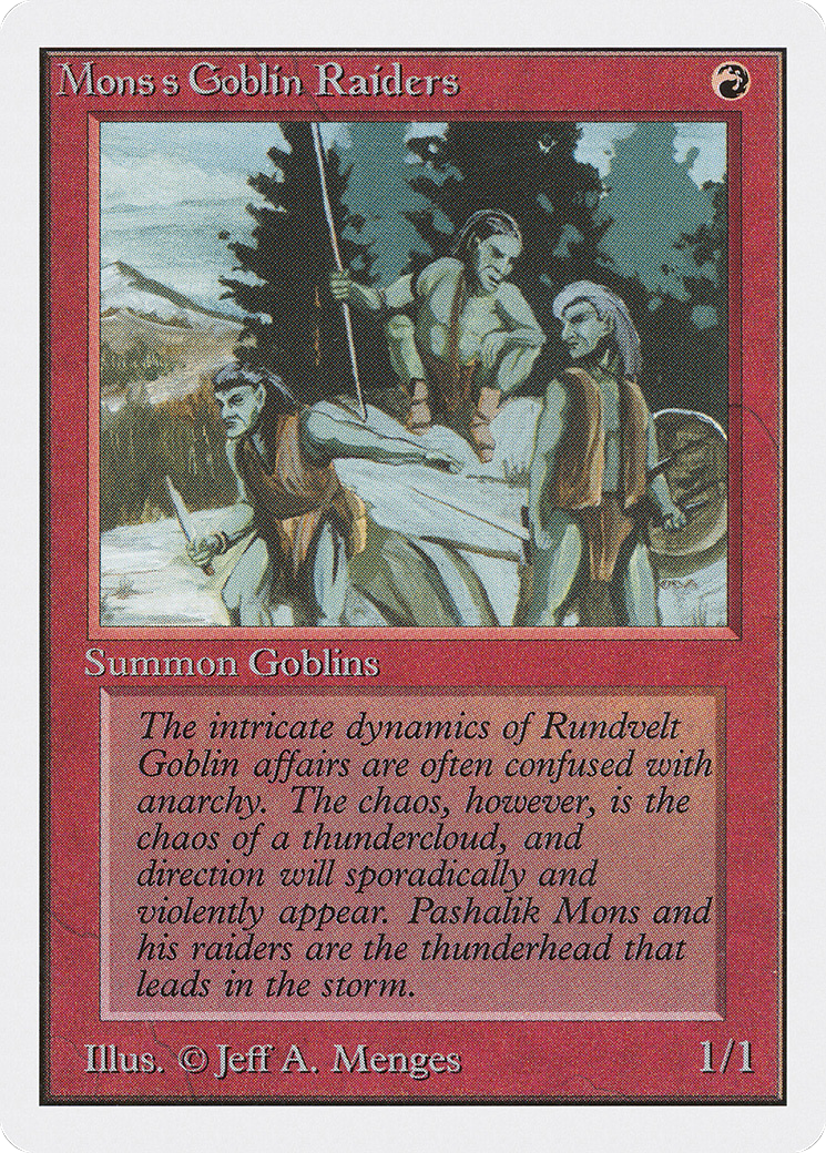Mons's Goblin Raiders (2ED-165) [Oldschool] Unlimited Edition MTG Single Wizards of the Coast