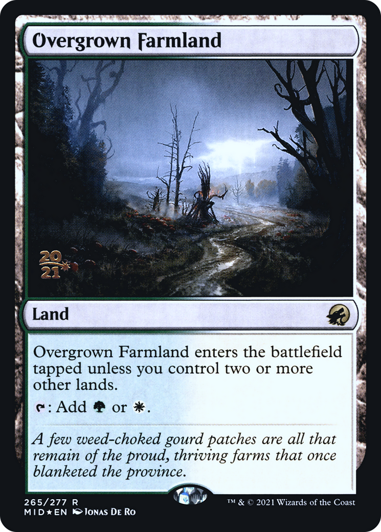Overgrown Farmland (PRE-265) [Innistrad: Midnight Hunt Promos] Foil MTG Single Wizards of the Coast