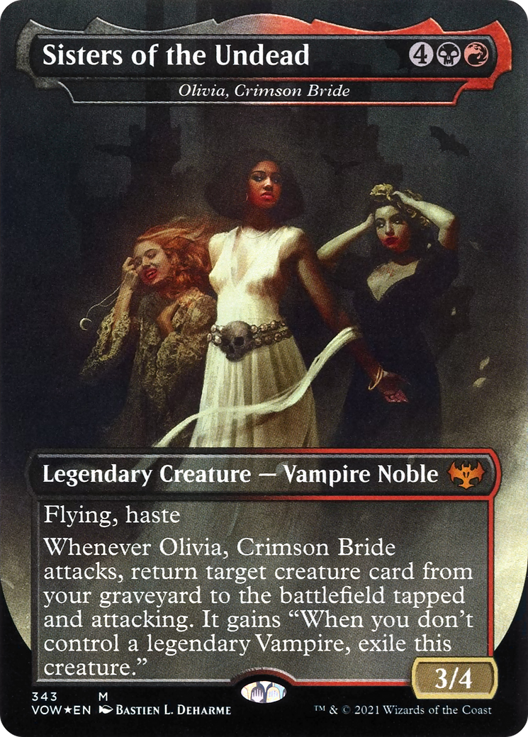 Sisters of the Undead - Olivia, Crimson Bride (VOW-343) [Innistrad: Crimson Vow] (Borderless) MTG Single Wizards of the Coast