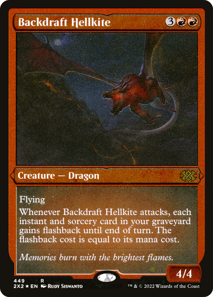 Backdraft Hellkite (Foil Etched) (2X2-449) [Double Masters 2022] Foil MTG Single Wizards of the Coast