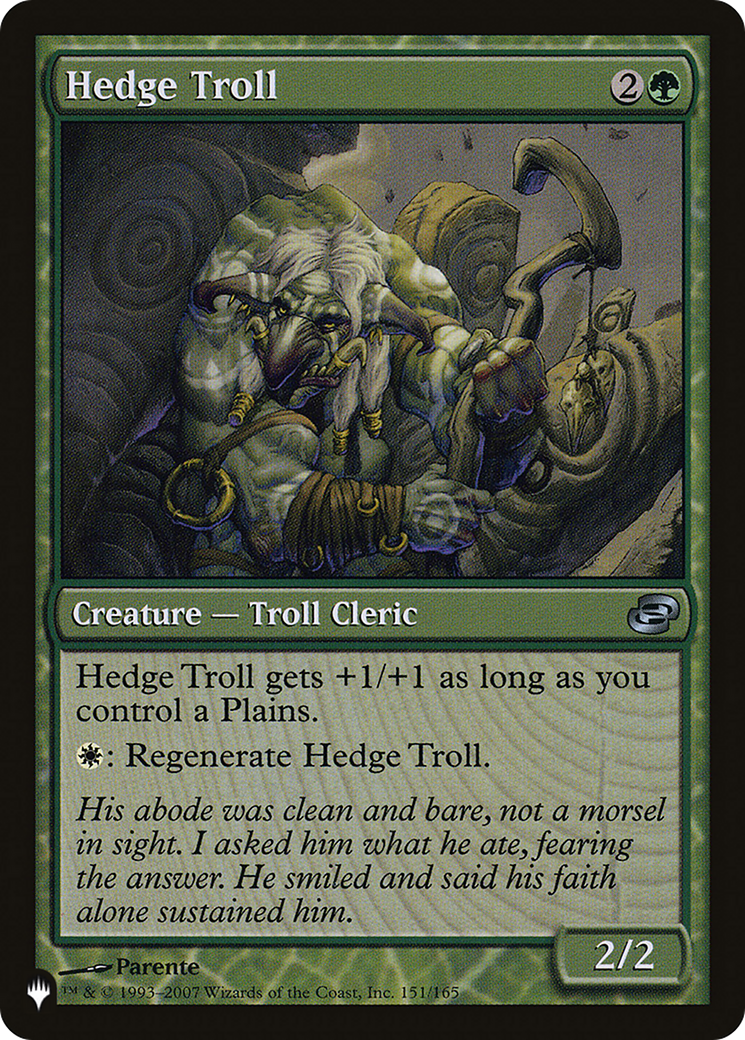 Hedge Troll (LIST-PLC-151) [Mystery Booster] The List (colorshifted) MTG Single Wizards of the Coast