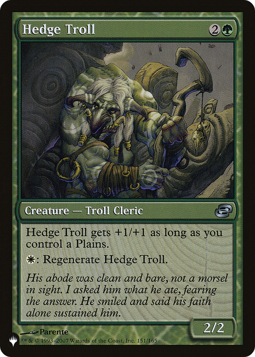 Hedge Troll (LIST-PLC-151) [Mystery Booster] The List (colorshifted) MTG Single Wizards of the Coast