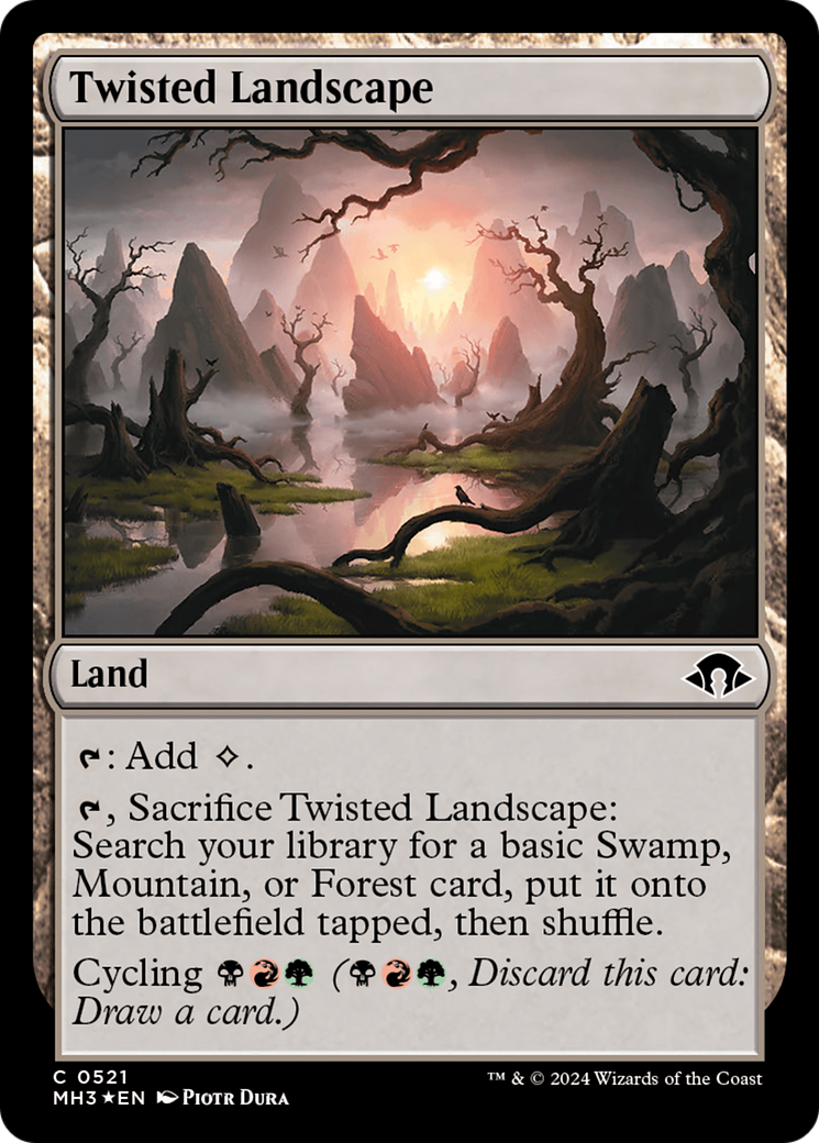Twisted Landscape (Ripple Foil) (MH3-521) [Modern Horizons 3] Foil MTG Single Wizards of the Coast