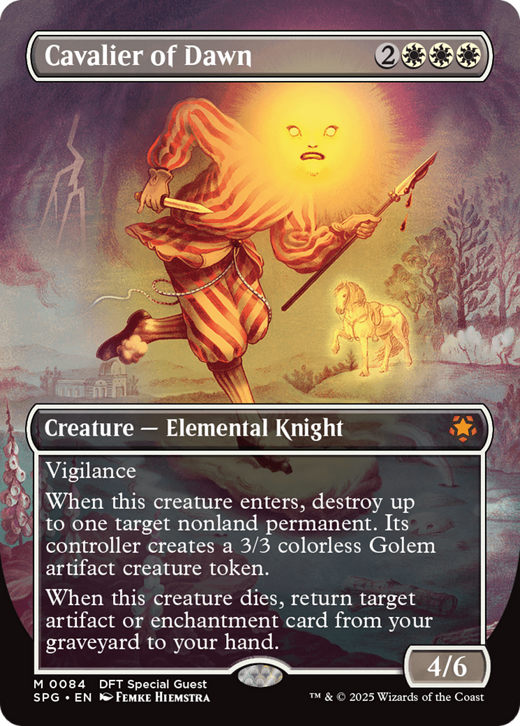 Cavalier of Dawn (SPG-084) [Special Guests] (Borderless) Foil MTG Single Wizards of the Coast