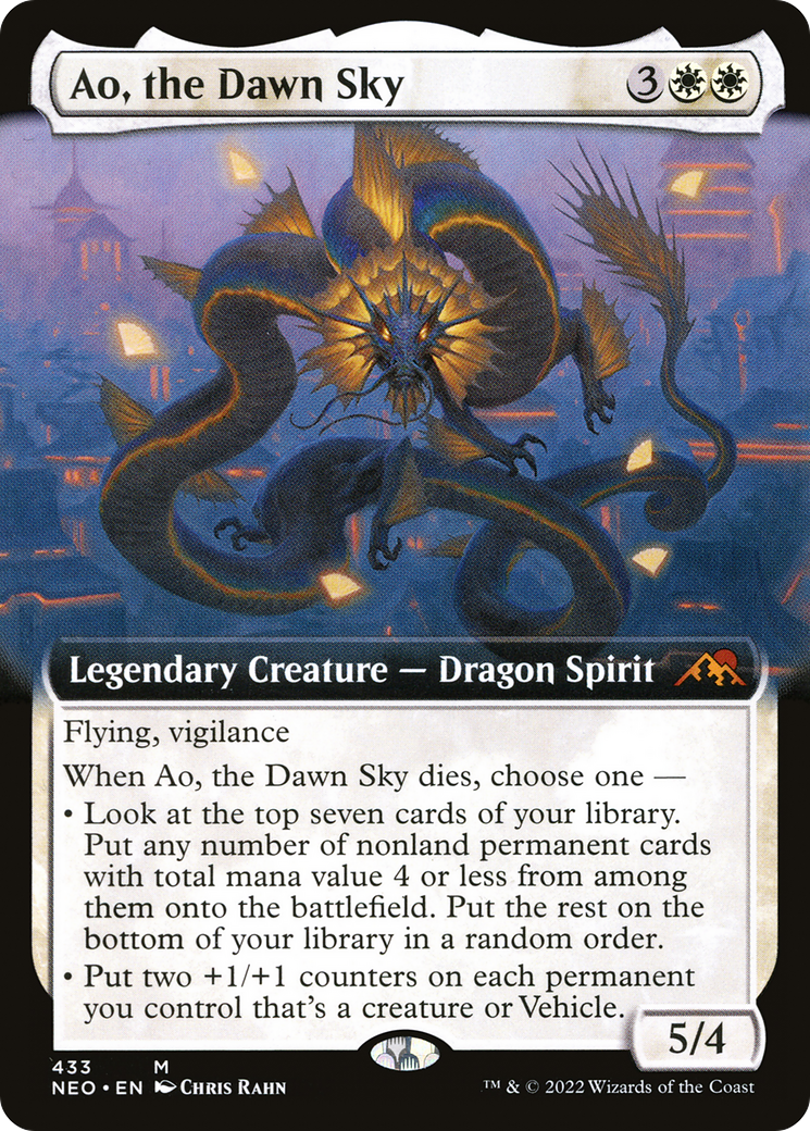 Ao, the Dawn Sky (NEO-433) [Kamigawa: Neon Dynasty] (Extended Art) MTG Single Wizards of the Coast