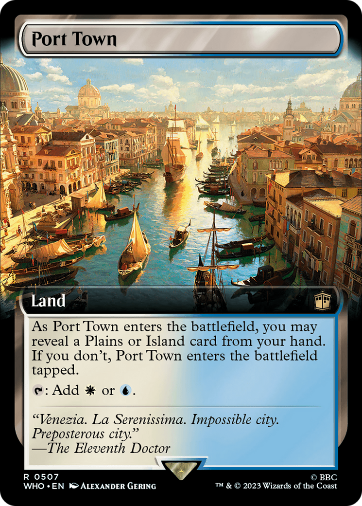 Port Town (WHO-507) [Doctor Who] (Extended Art) MTG Single Wizards of the Coast