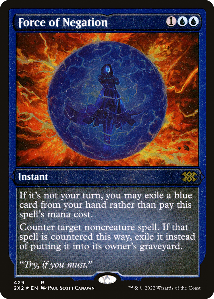 Force of Negation (Foil Etched) (2X2-429) [Double Masters 2022] Foil MTG Single Wizards of the Coast