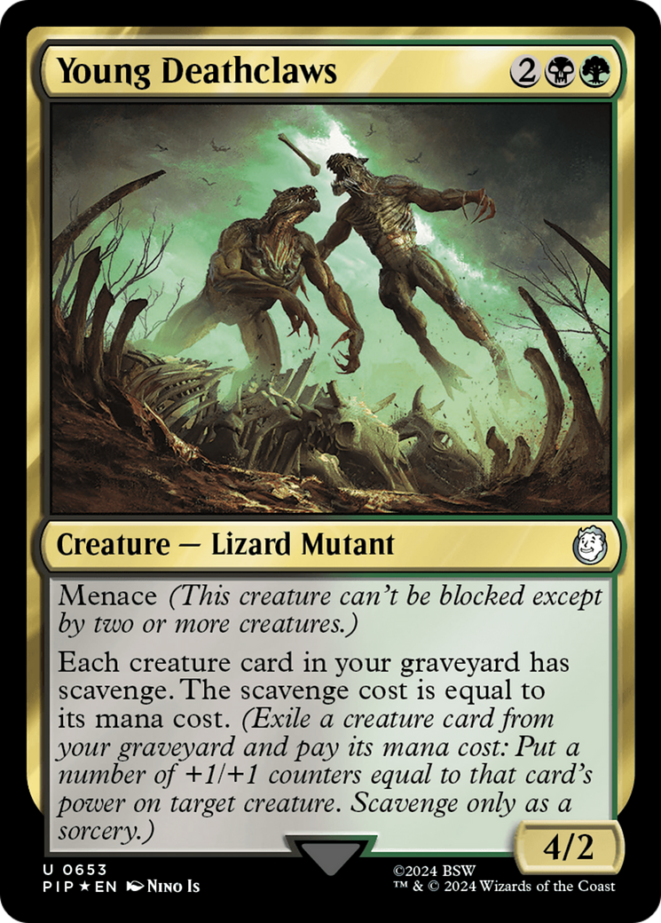 Young Deathclaws (Surge Foil) (PIP-653) [Fallout] Foil MTG Single Wizards of the Coast