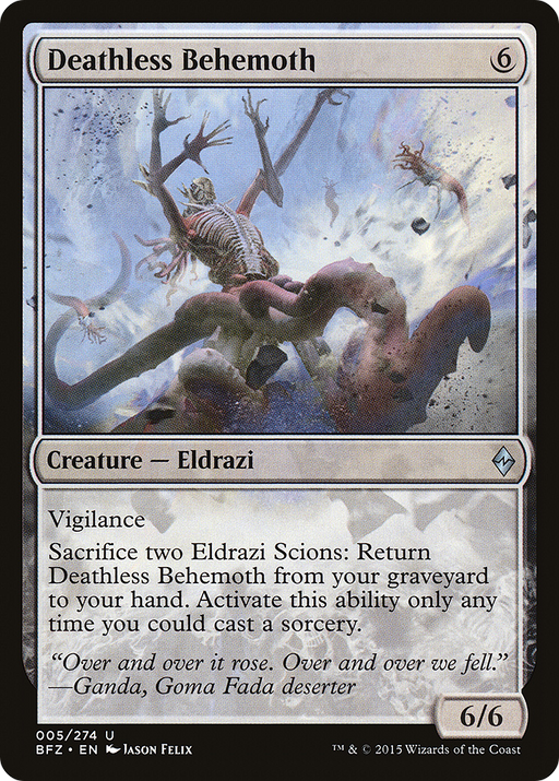 Deathless Behemoth (BFZ-005) [Battle for Zendikar] MTG Single Wizards of the Coast