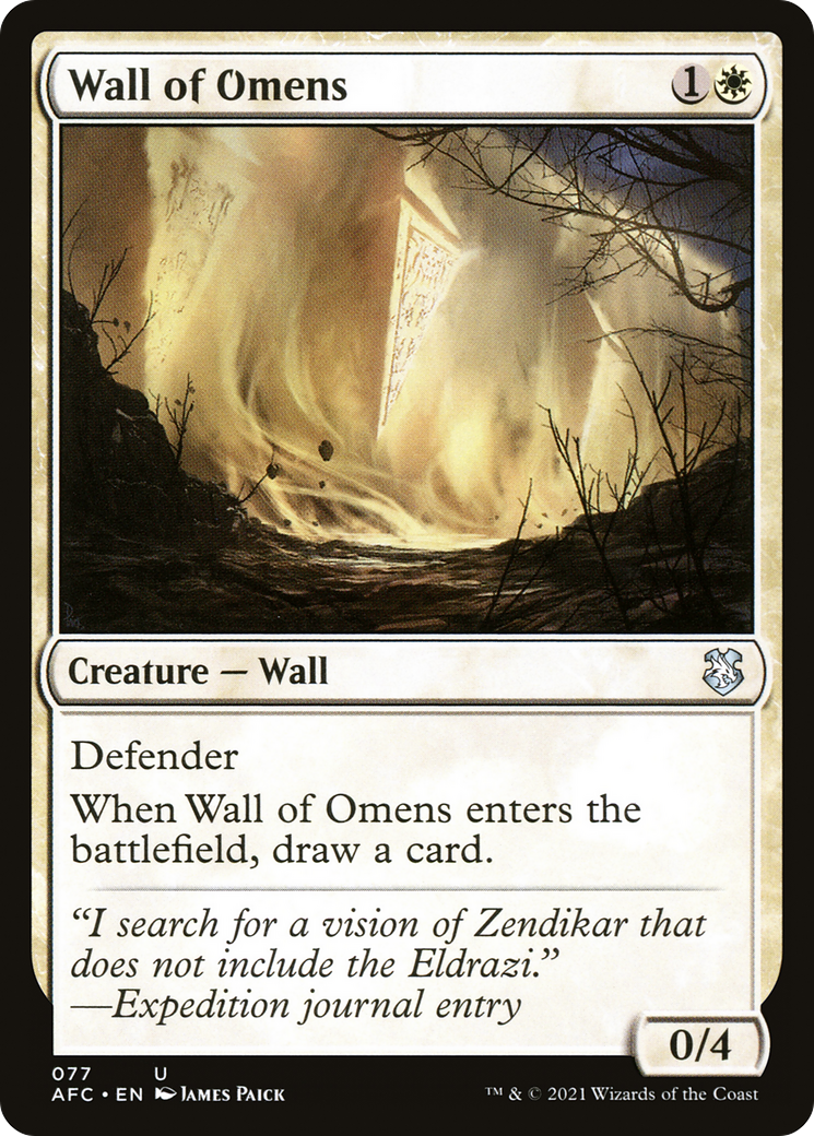 Wall of Omens (AFC-077) [Forgotten Realms Commander] MTG Single Wizards of the Coast