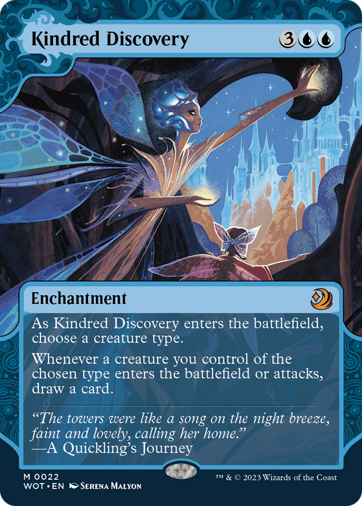 Kindred Discovery (WOT-022) [Wilds of Eldraine: Enchanting Tales] (Showcase) (Borderless) MTG Single Wizards of the Coast