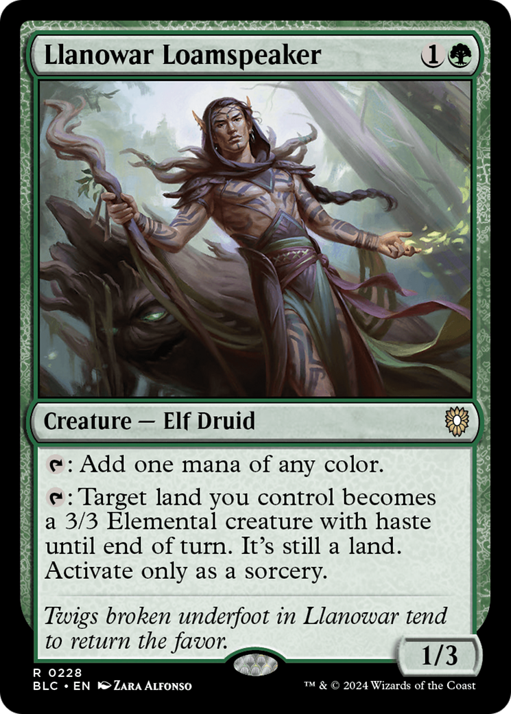 Llanowar Loamspeaker (BLC-228) [Bloomburrow Commander] MTG Single Wizards of the Coast