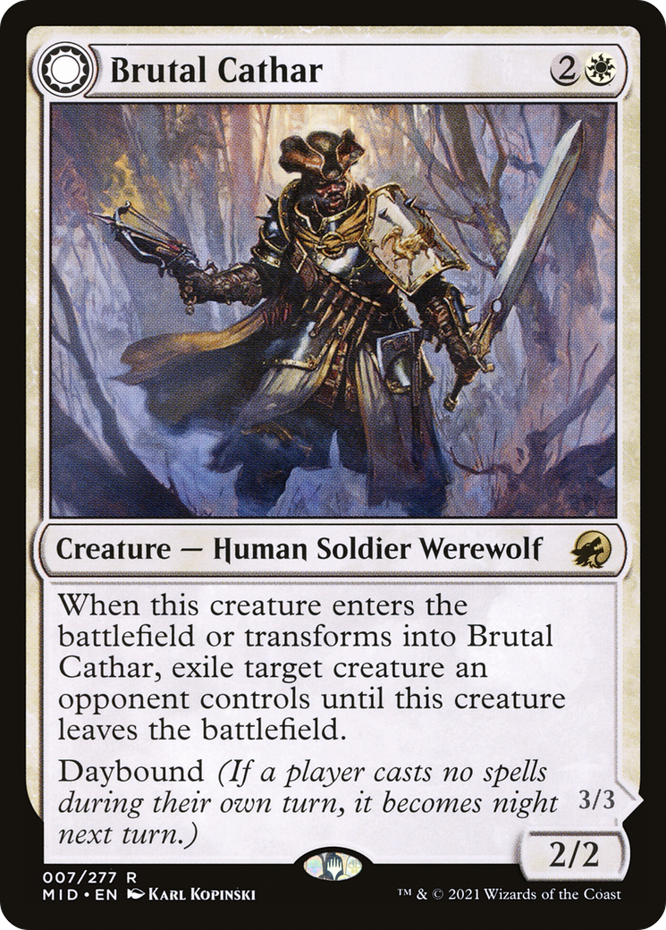 Brutal Cathar (MID-007) [Innistrad: Midnight Hunt] MTG Single Wizards of the Coast