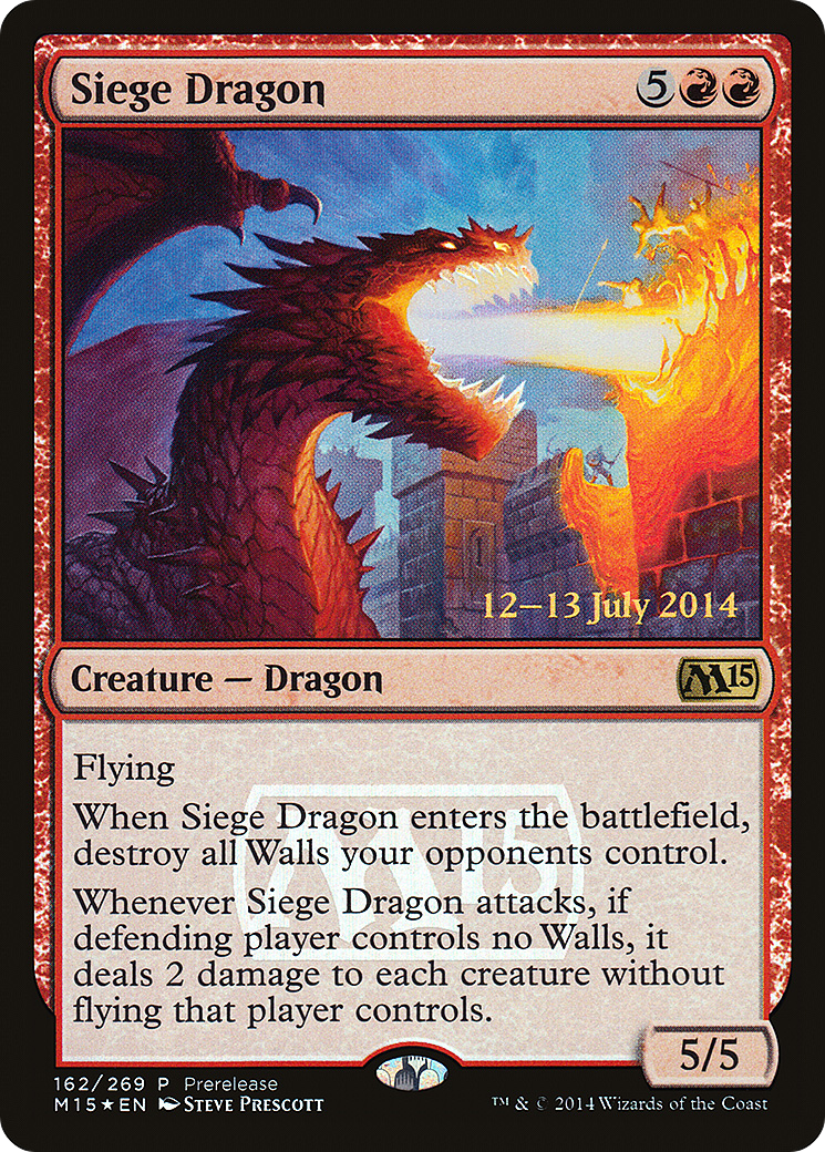 Siege Dragon (PRE-162) [Magic 2015 Promos] Foil MTG Single Wizards of the Coast