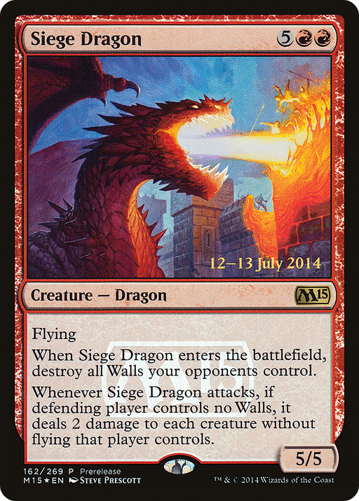 Siege Dragon (PRE-162) [Magic 2015 Promos] Foil MTG Single Wizards of the Coast