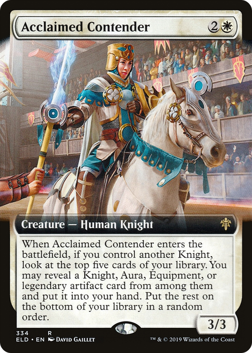 Acclaimed Contender (ELD-334) [Throne of Eldraine] (Extended Art) Foil MTG Single Wizards of the Coast