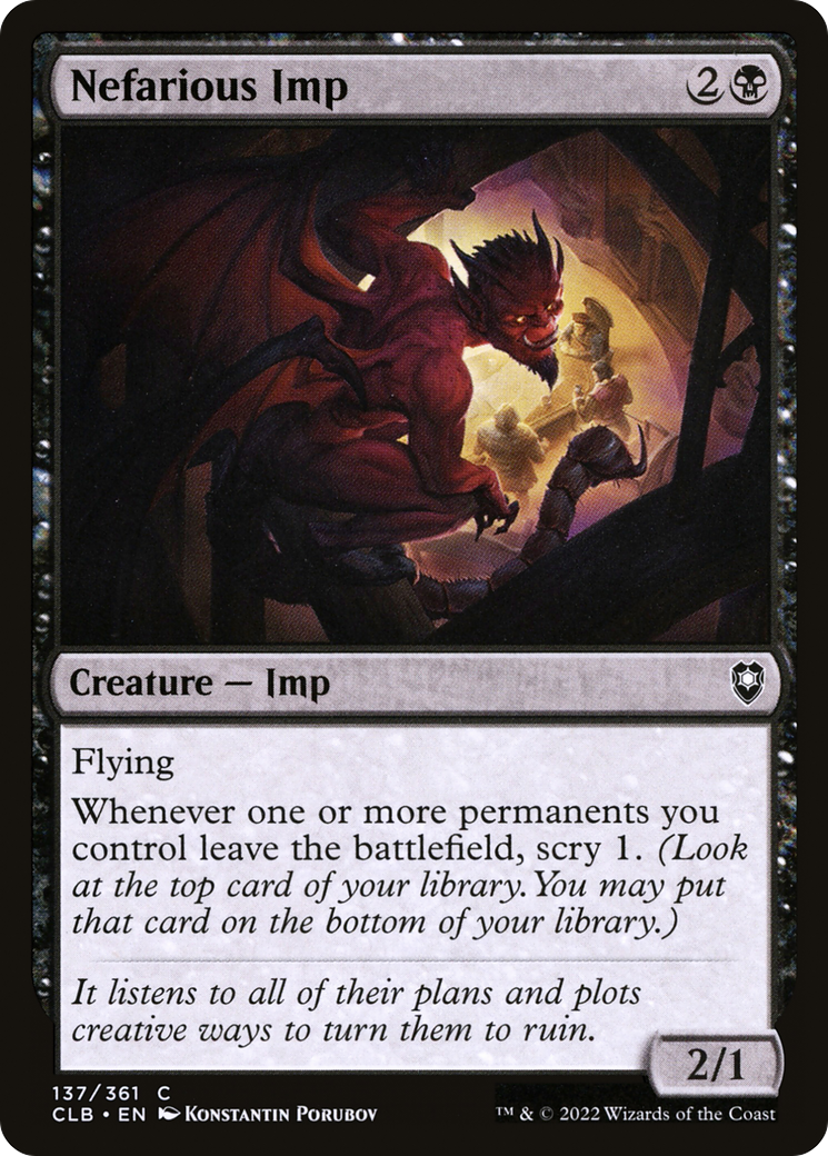 Nefarious Imp (CLB-137) [Commander Legends: Battle for Baldur's Gate] MTG Single Wizards of the Coast