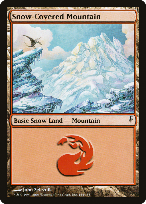 Snow-Covered Mountain (CSP-154) [Coldsnap] Foil MTG Single Wizards of the Coast