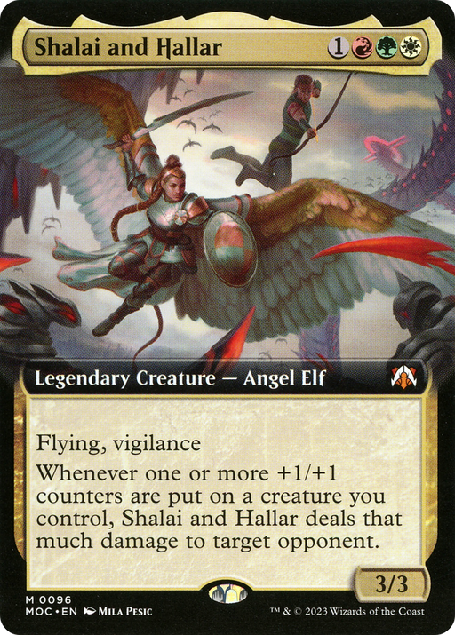 Shalai and Hallar (MOC-096) [March of the Machine Commander] (Extended Art) MTG Single Wizards of the Coast