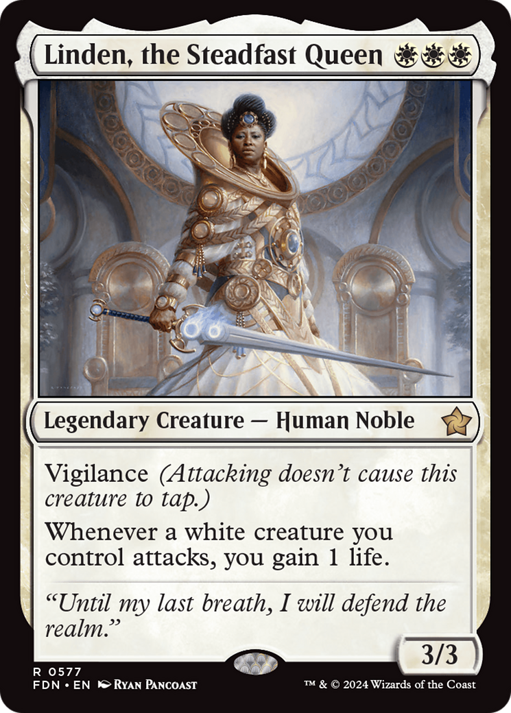 Linden, the Steadfast Queen (FDN-577) [Foundations] MTG Single Wizards of the Coast