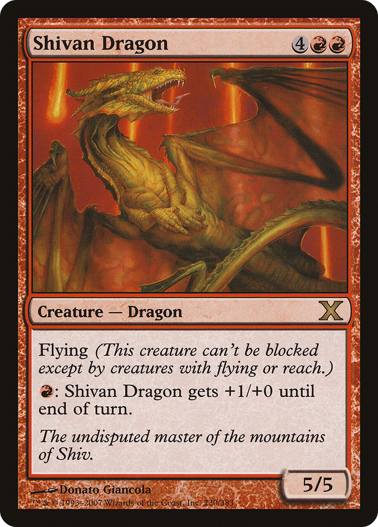 Shivan Dragon (10E-230) [Tenth Edition] MTG Single Wizards of the Coast